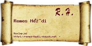 Remes Hédi névjegykártya